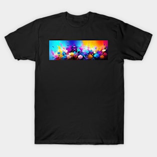 Dripping Colors Flower Art - PanfurWare LLC T-Shirt